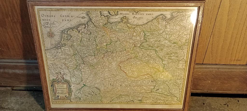 Kaart van het Oude Heilige Germaanse Rijk, 1645, 40x30, n478, Boeken, Atlassen en Landkaarten, Gelezen, Voor 1800, Ophalen of Verzenden