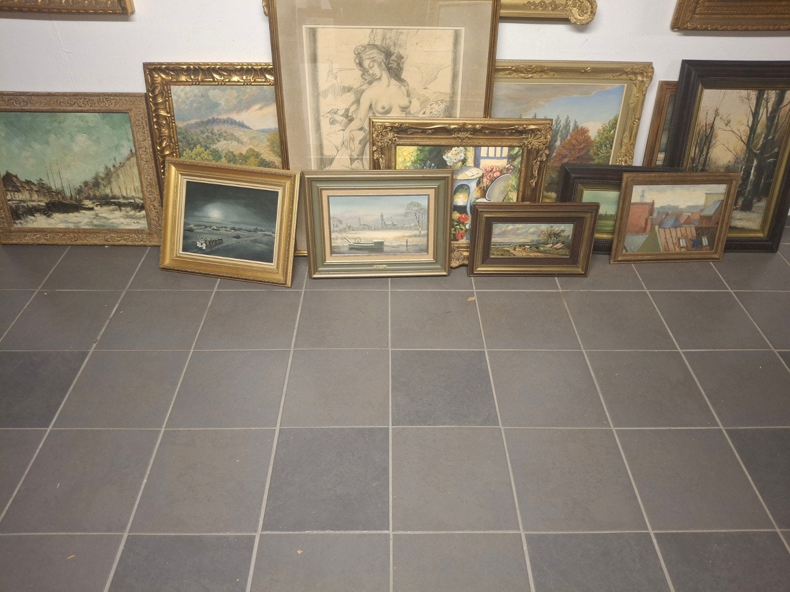 Lot van 15 schilderijen in prima staat, Maison & Meubles, Ameublement | Revêtements de sol, Enlèvement