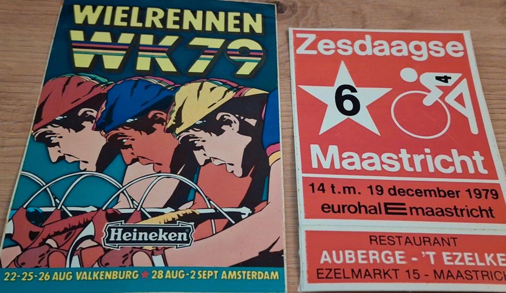 Stickers Wielrennen WK Valkenswaard Zesdaagse Maastricht, Verzamelen, Ophalen of Verzenden, Zo goed als nieuw, Sport