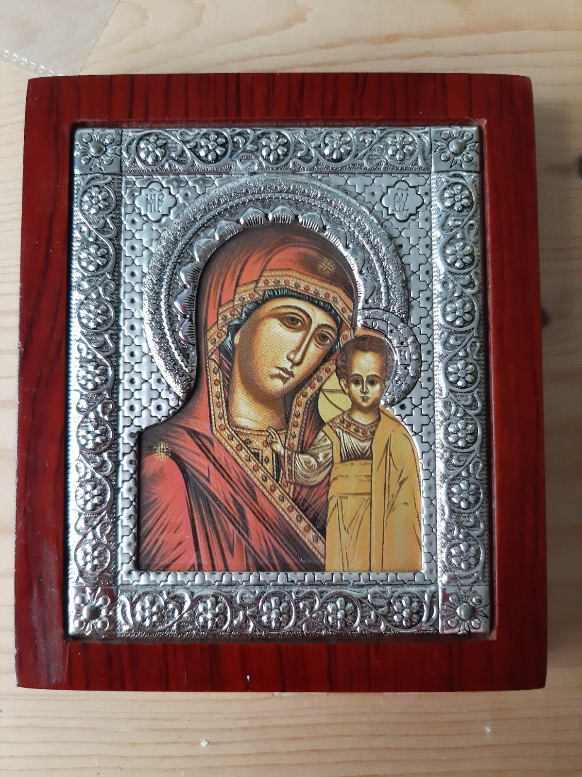 Grieks-Orthodoxe Icoon Moeder Gods van Kazan – 925 Sterling, Ophalen of Verzenden