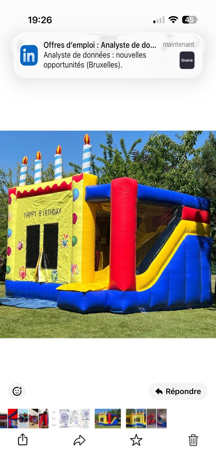 Château gonflable avec toboggan + souffleur, Enfants & Bébés, Enlèvement, Comme neuf