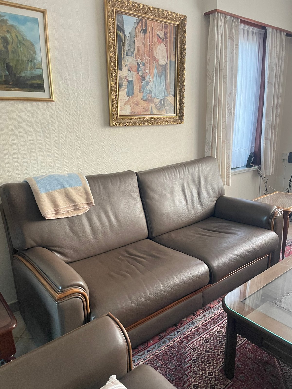 Lederen salon De Schoenmaecker + salontafel, Ophalen, Gebruikt, Leer, Klassiek