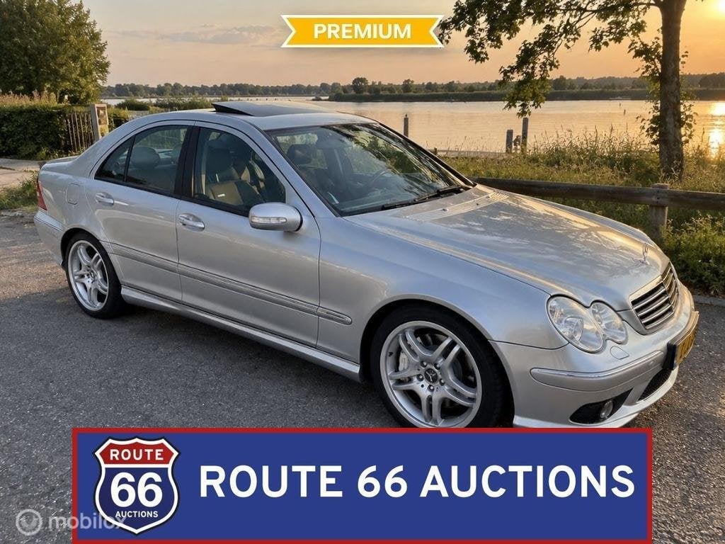 Mercedes-Benz C 55 AMG | 2006 | Route 66 Auctions, Auto's, Gebruikt, Zwart, Bedrijf, Handgeschakeld