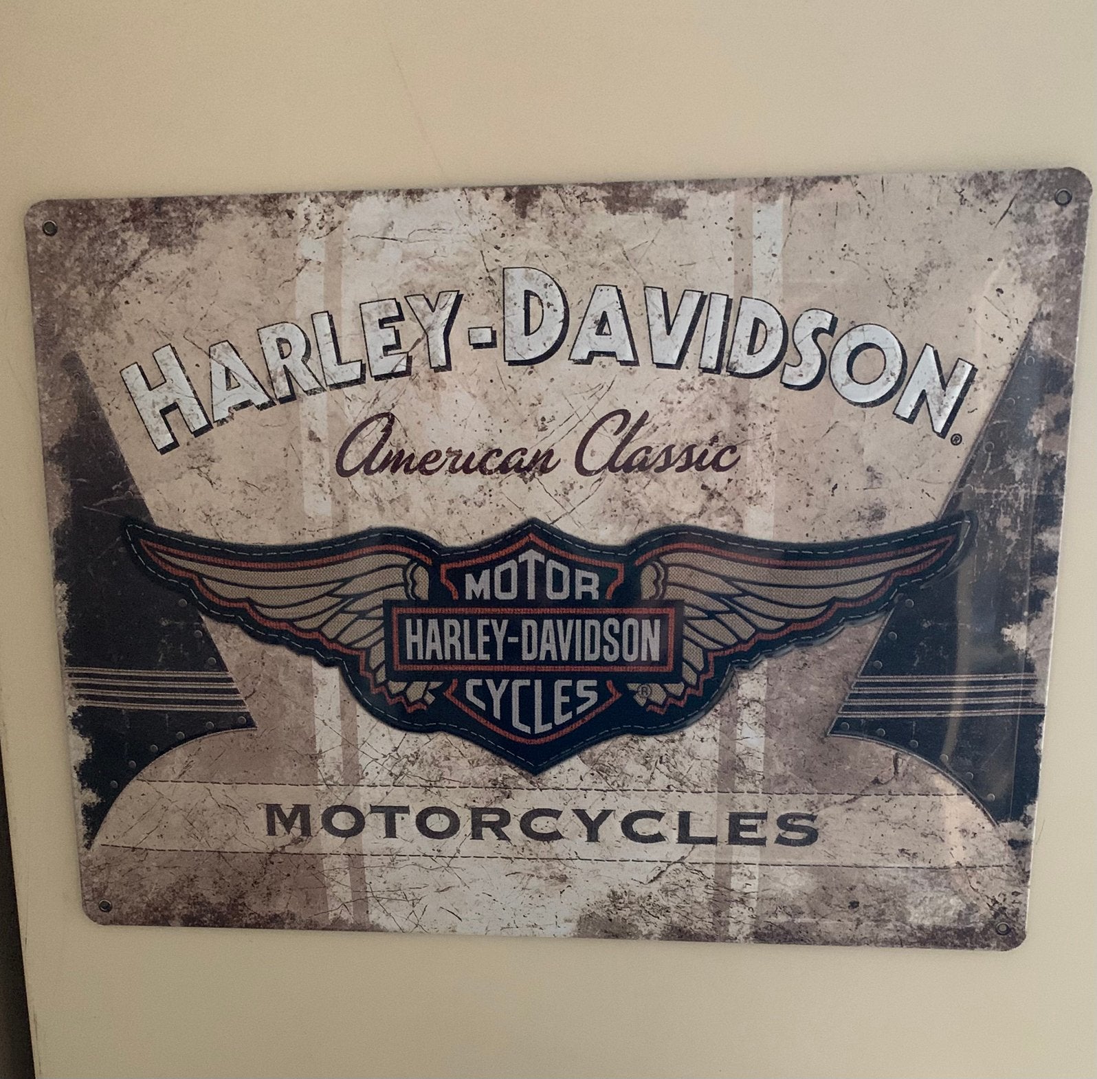 Harley Davidson blikken bord, Verzamelen, Ophalen of Verzenden, Zo goed als nieuw, Reclamebord