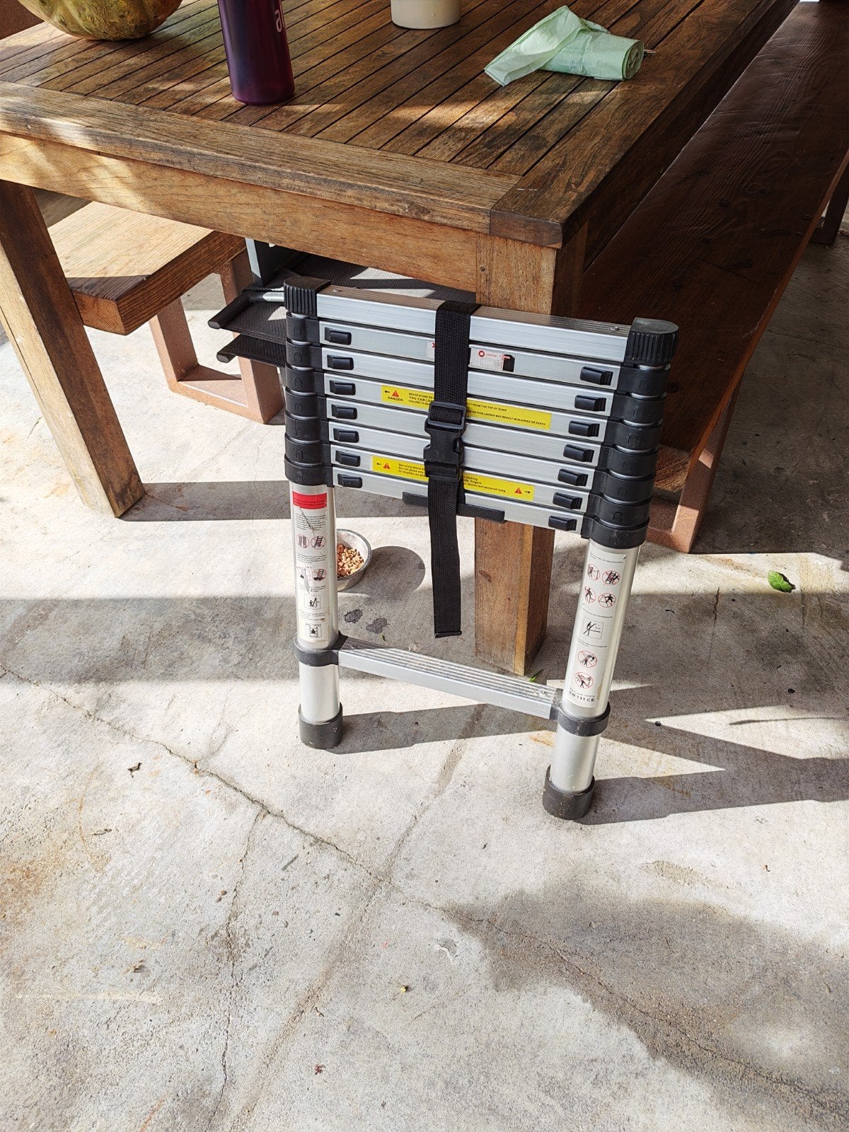 échelle télescopique 2m10, Bricolage & Construction, 2 à 4 mètres, Pliable ou rétractable/escamotable, Comme neuf, Échelle