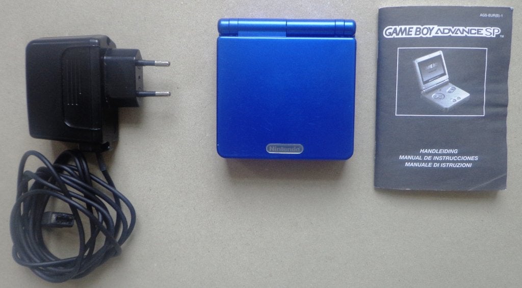 Gameboy Advance SP Blauw+ originele oplader, Ophalen of Verzenden, Gebruikt