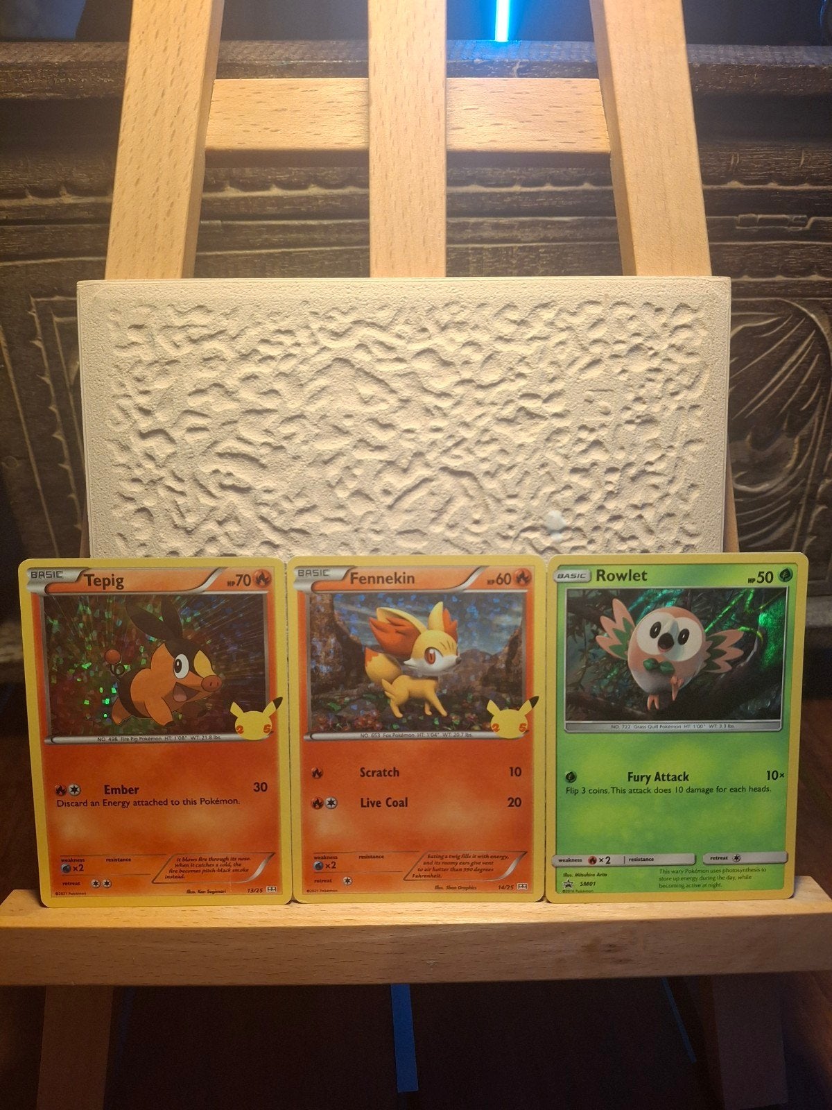 Tepig & Fennekin (Mcdonalds promo), Rowlet (holo), Ophalen, Zo goed als nieuw, Meerdere kaarten, Foil
