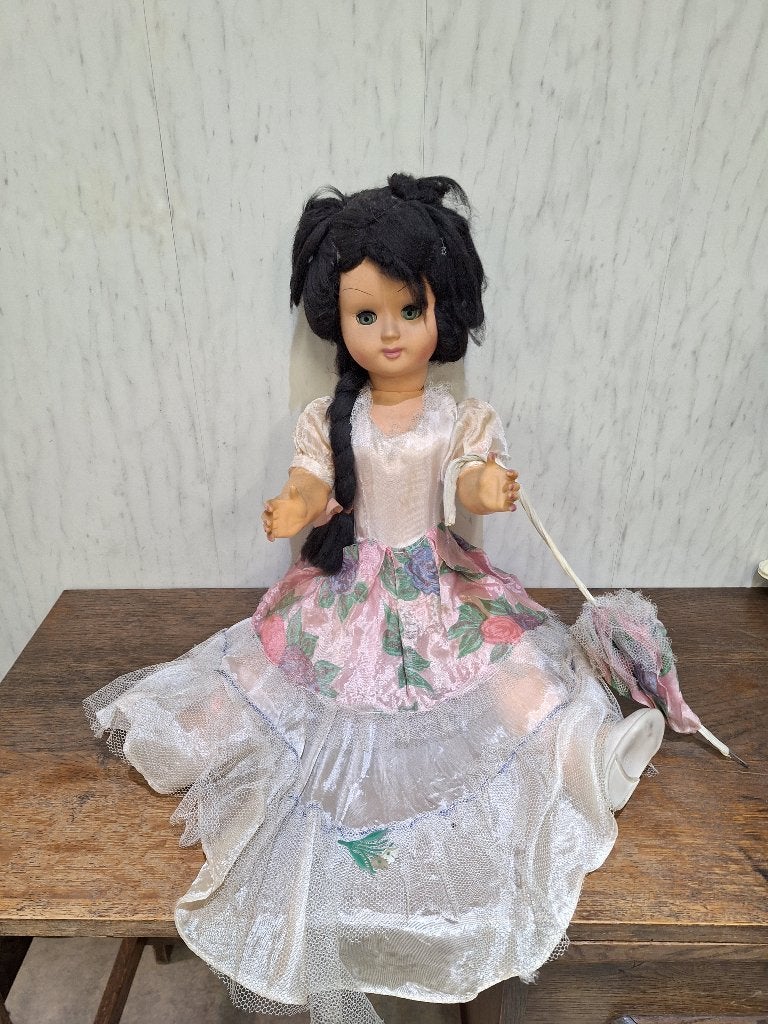 oude pop met paraplu, jaren 50, Antiek en Kunst, Ophalen of Verzenden