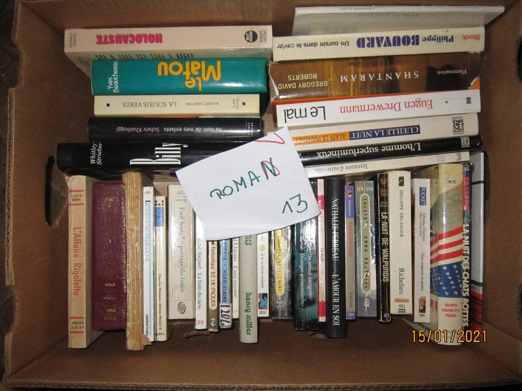 Livres +- 36 romans caisse n13 Adam D, Enlèvement, Utilisé