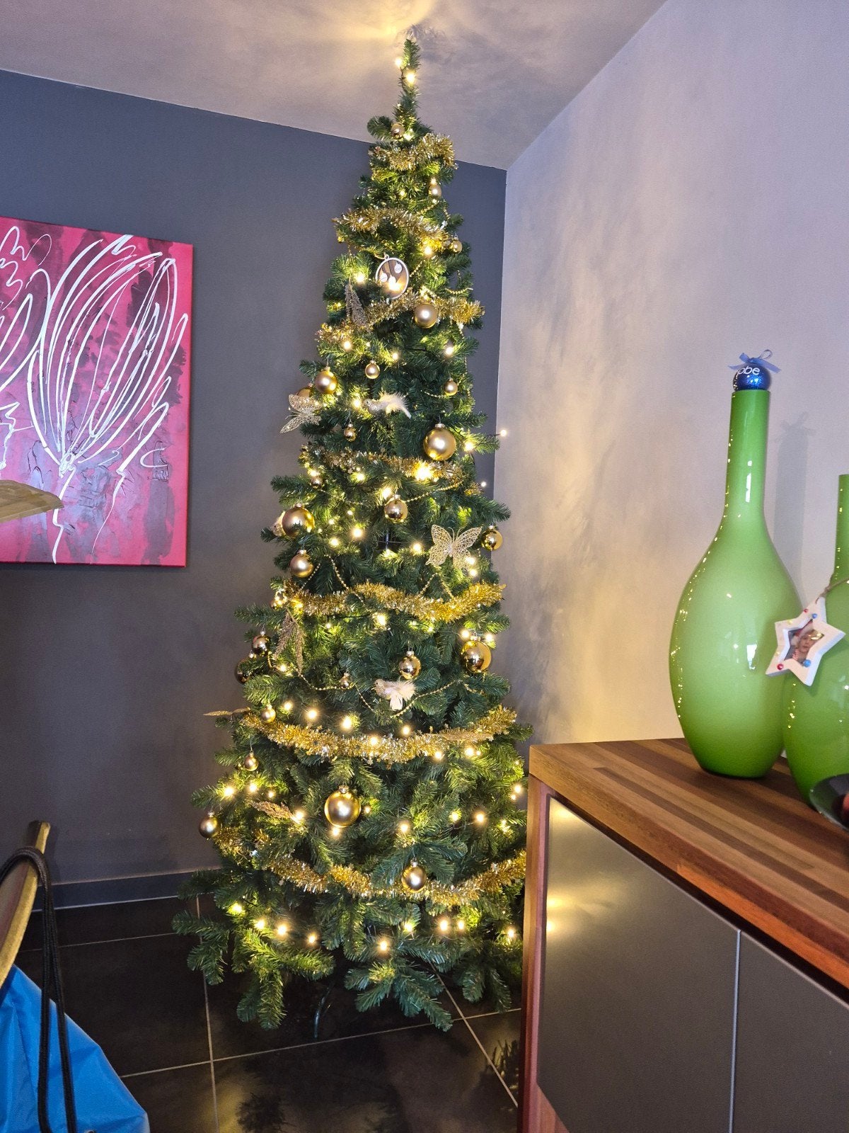 Kerstboom 250cm compleet met versiering, Ophalen