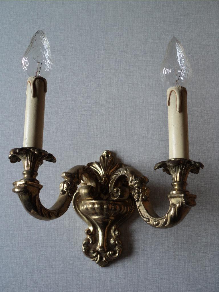 Bronzen wandlampen (2 stuks), Ophalen, Brons