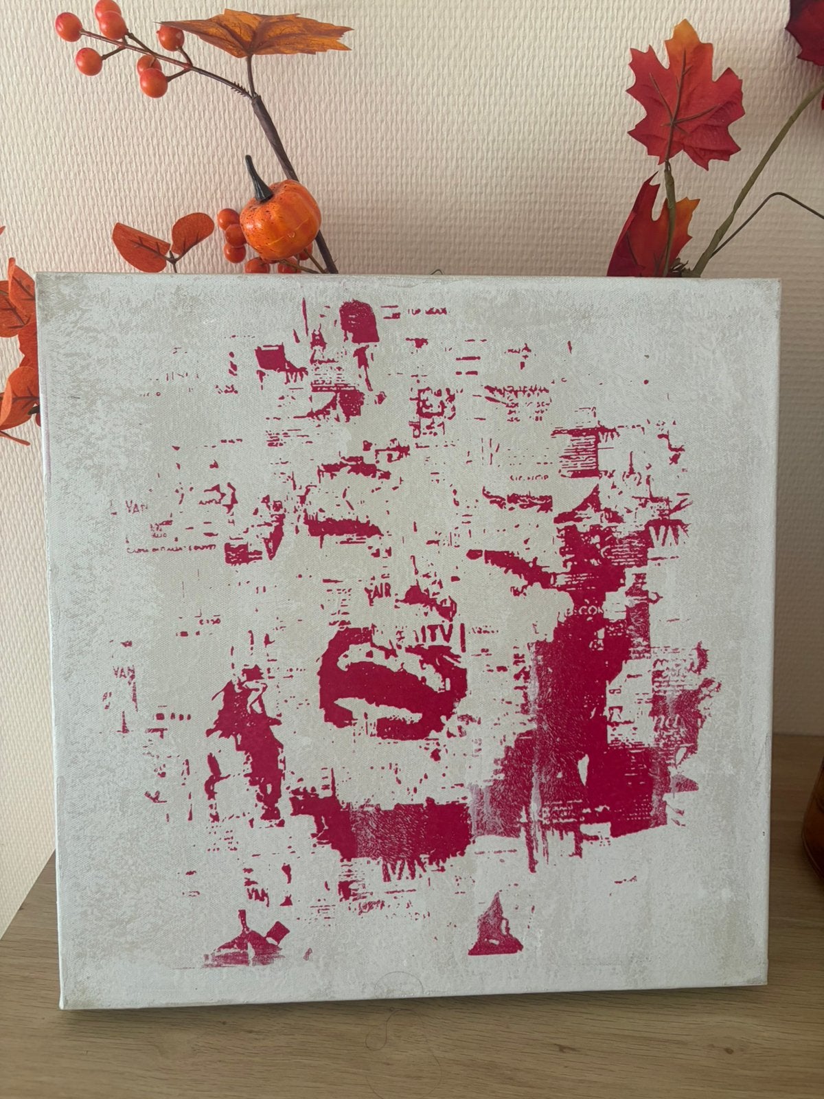 Tableau abstrait J-Line – Fuchsia et gris, Enlèvement