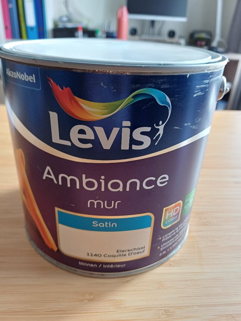 Peinture intérieure Levis Ambiance Satin Coquille d'oeuf, Bricolage & Construction, Moins de 5 litres, Autres couleurs, Comme neuf
