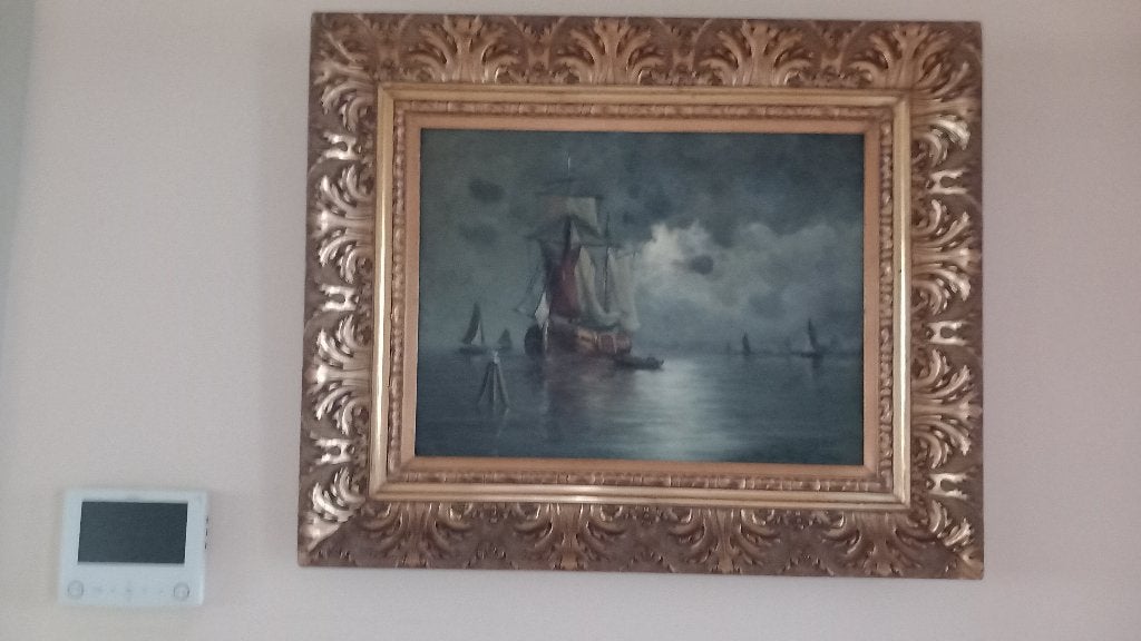 Schilderij MICHEL VAN CUYCK, Réaliste, Toile, Maritime / eau, Enlèvement