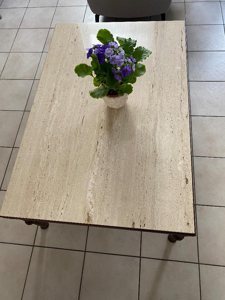 Table basse en travertin, Maison & Meubles, Tables | Tables de salon, 100 à 150 cm, Moins de 50 cm, Comme neuf, Enlèvement