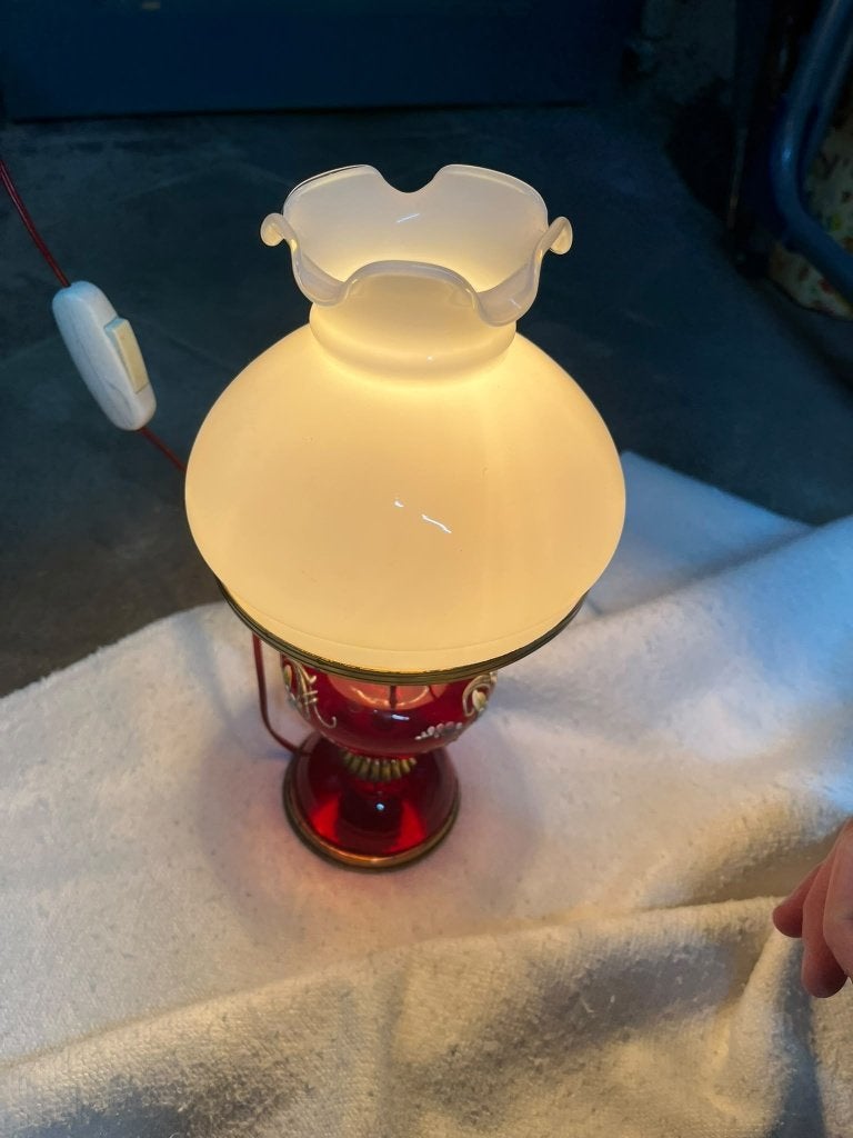 lampe de chevet électrifiée, style lampe à pétrole vintage, Enlèvement ou Envoi