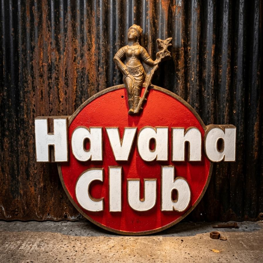 Reclamebord HAVANA CLUB Rum Drank Cuba Vintage Oud Gietijzer, Envoi, Utilisé, Panneau publicitaire