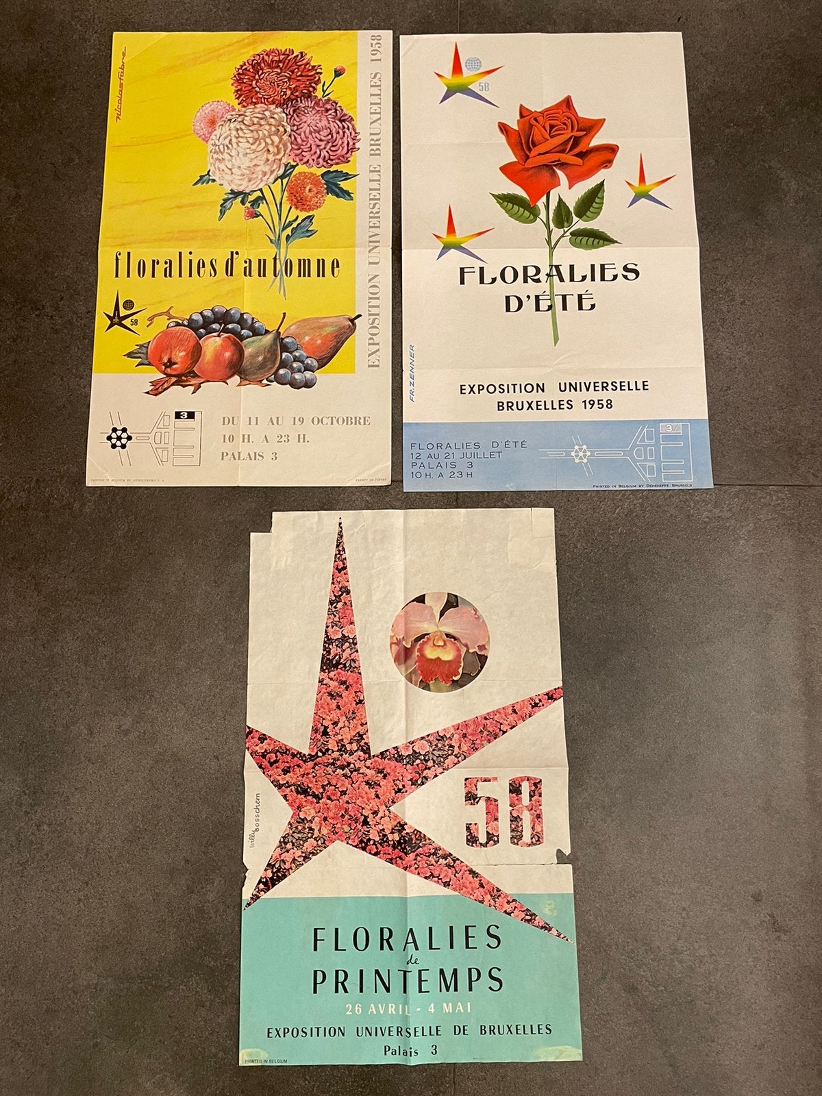 3 posters originaux expo 58, Collections, Enlèvement ou Envoi