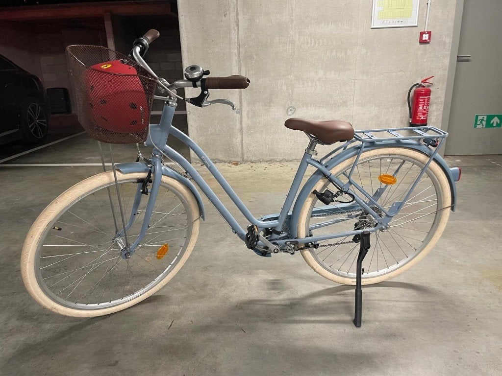 Jean vélo de ville ELOPS 520 à cadre bas bleu 28", Neuf, Autres marques, Vitesses, Frein sur jante