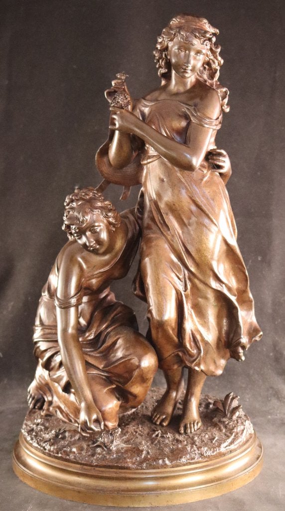 Mooi antiek bronzen sculptuur, Enlèvement ou Envoi, Statue