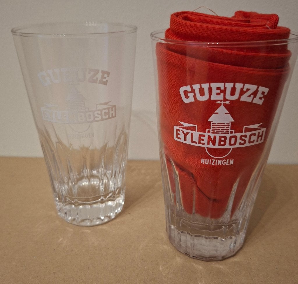 2 x Bierglas / Geuze Eylenbosch / Huizingen, Verzamelen, Ophalen, Gebruikt, Bierglas