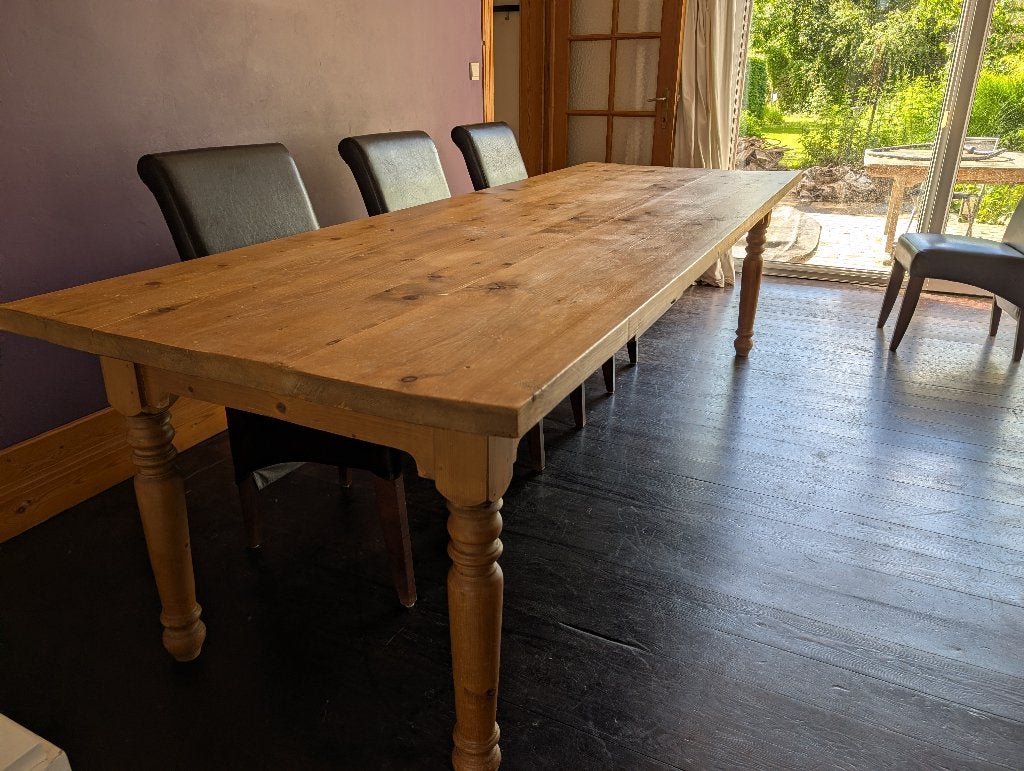 houten eettafel, Huis en Inrichting, Tafels | Eettafels, Ophalen, 200 cm of meer, Kloostertafel, 50 tot 100 cm