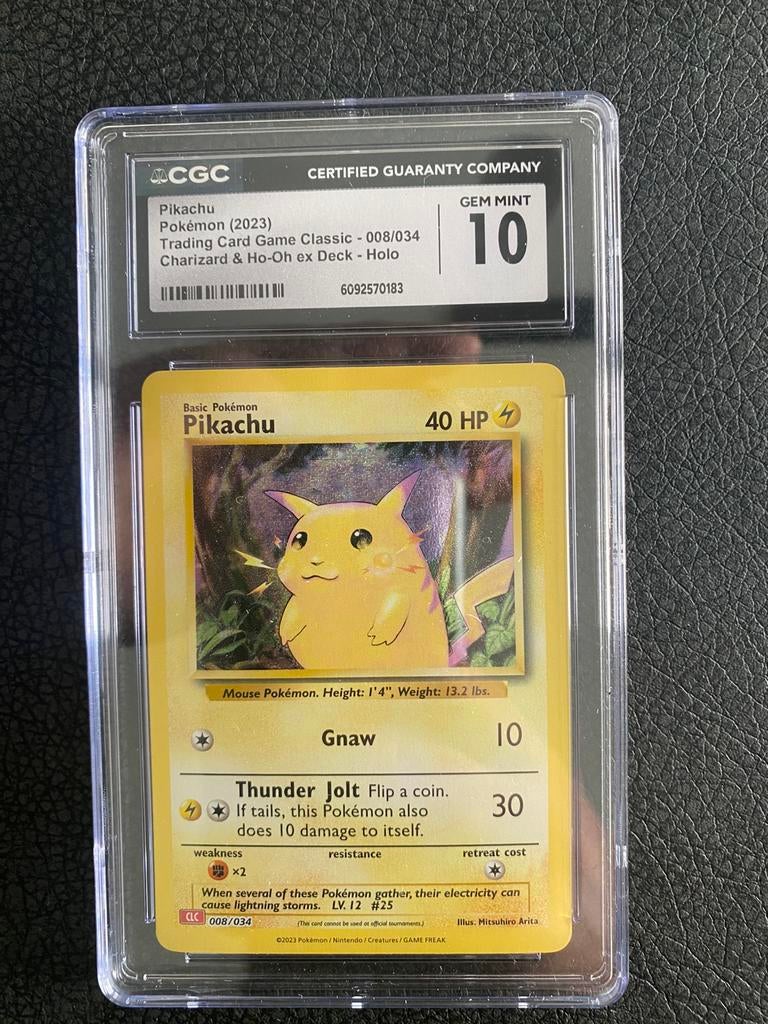 Pokémon graded kaart Pikachu holo CGC 10, sword en shield, Ophalen, Zo goed als nieuw