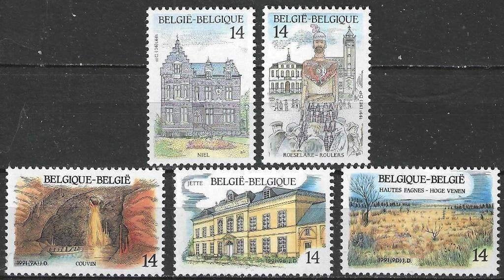 Belgique 1991 - Yvert/OBP 2410-2414 - Tourisme (PF), Envoi, Non oblitéré, Neuf