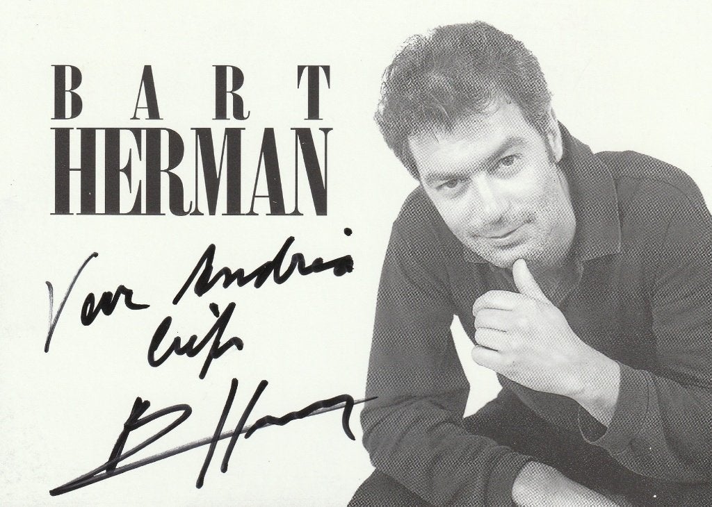 Bart Herman - foto met handtekening - 1995, Ophalen of Verzenden, Zo goed als nieuw, Foto of Kaart, Gesigneerd
