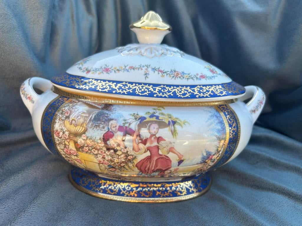 Antieke schaal ‘Antigue Limoges style’, Antiek en Kunst, Ophalen