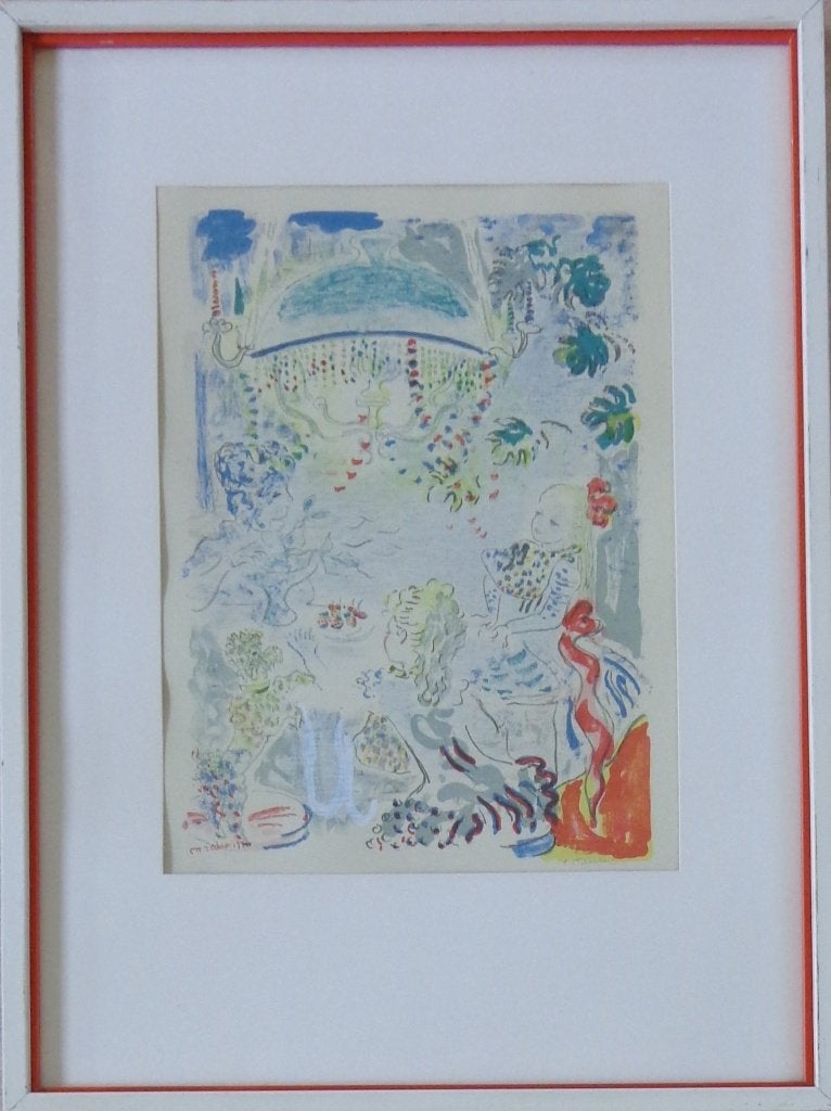 CONSTANTIN TERECHKOVITCH / AU TABLE / LITHO / 66x49cm KADER, Antiquités & Art, Art | Lithographies & Sérigraphies, Numéroté, Enlèvement ou Envoi