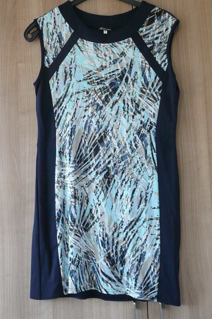 Donker blauw kleedje met print Rhétorique (K450), Kleding | Dames, Maat 38/40 (M), Blauw, Ophalen of Verzenden, Zo goed als nieuw