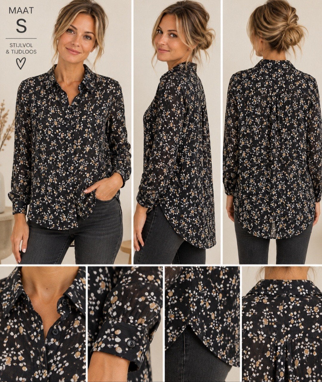 Millenium Blouse Maat S - Valt groter - Topstaat✨️✨️, Zwart, Zo goed als nieuw, Maat 36 (S), Millenium
