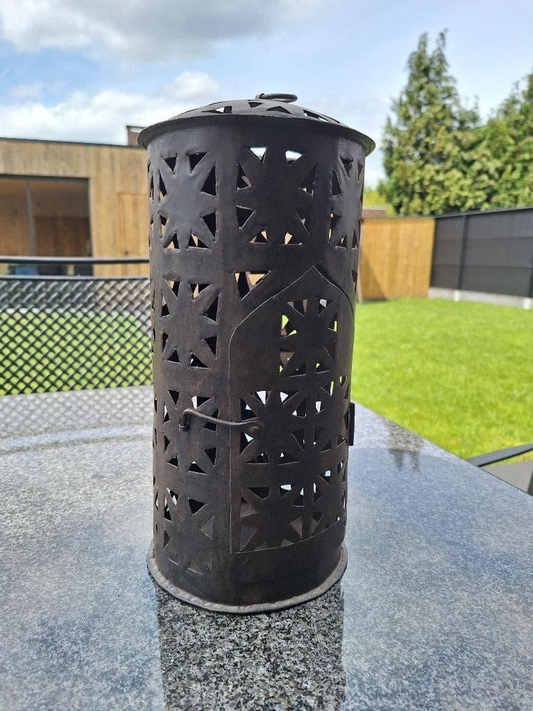 lantaarn in ijzer, Ophalen, Gebruikt, Bruin, Metaal