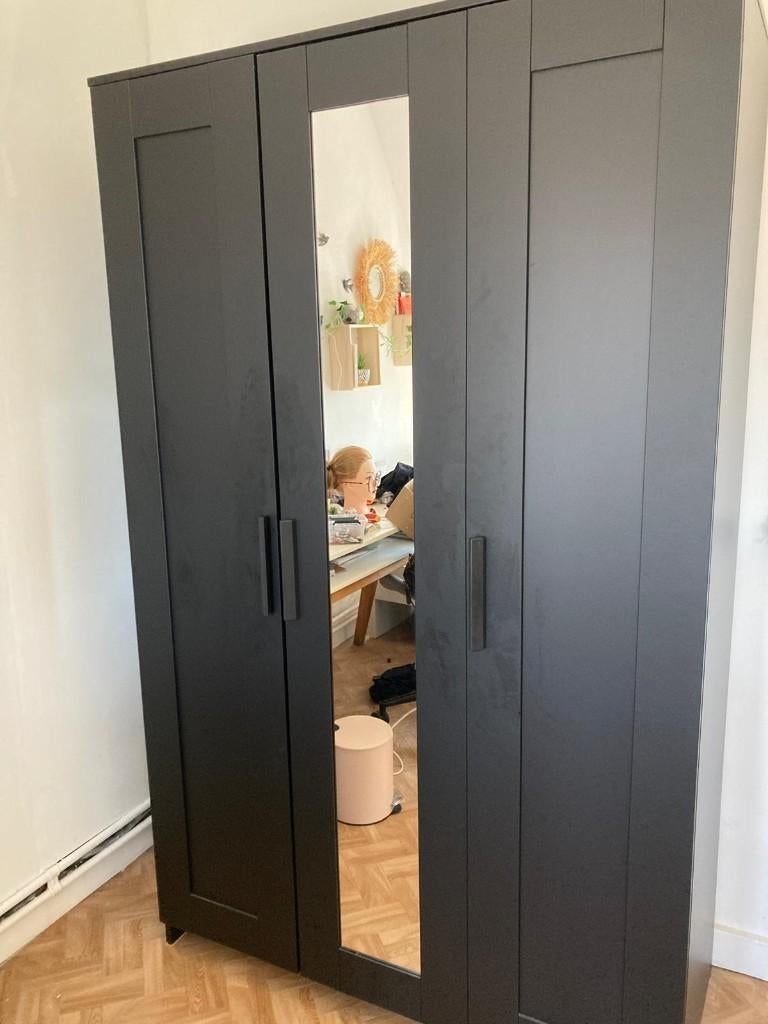 Kleerkast IKEA Brimnes zwart, Huis en Inrichting, Kasten | Kleerkasten, Ophalen, Gebruikt