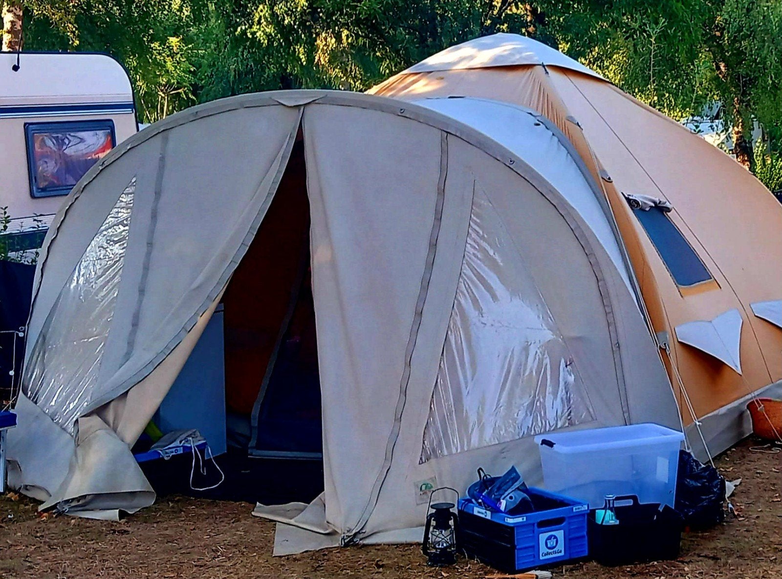 Karsten tent originele met extra's, Caravans en Kamperen, Tenten, Ophalen, Gebruikt, Tot en met 4