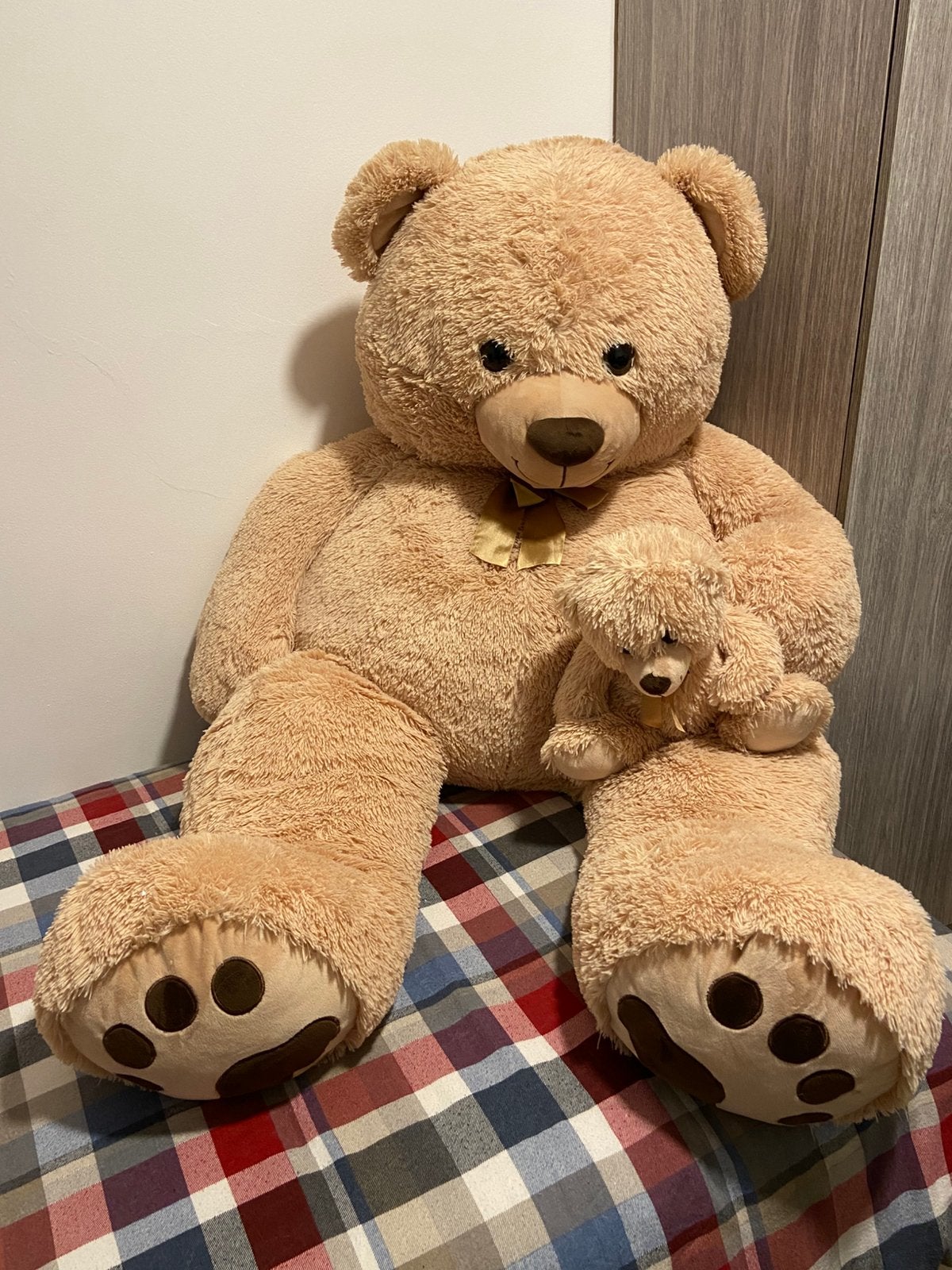 XXL Nicotoy teddybeer 140 cm + babybeer, Ophalen, Zo goed als nieuw