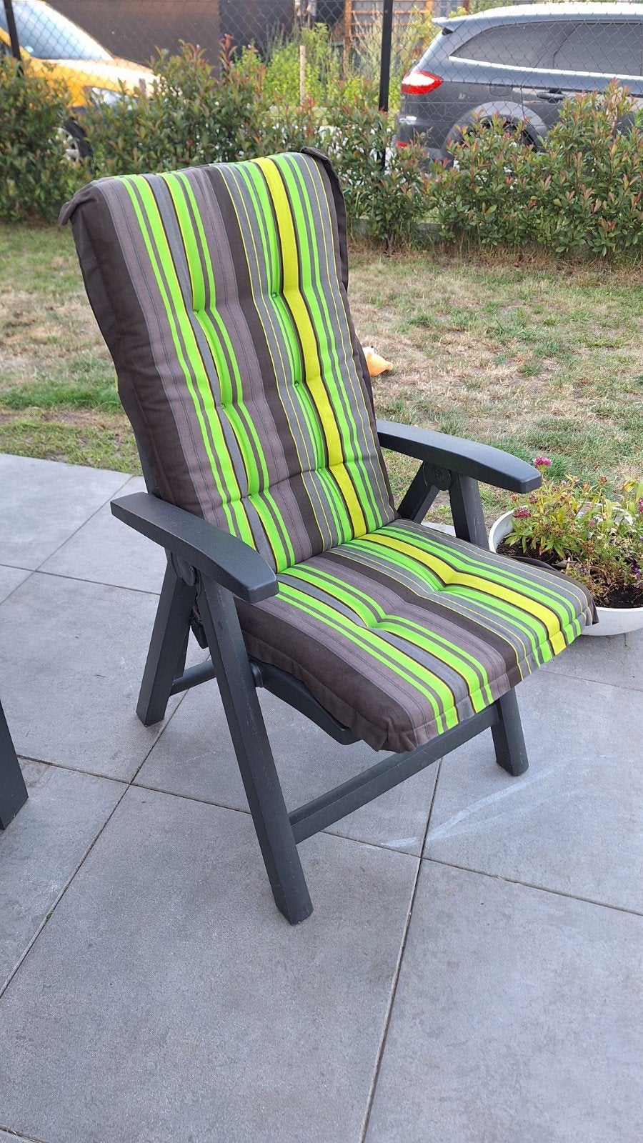 Tuinset 4 stoelen met kussens en tafel 90x160, Ophalen