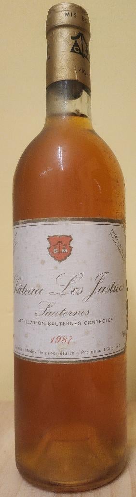 Sauternes Château Les Justices 1987, Neuf, Enlèvement ou Envoi, Pleine, Vin blanc