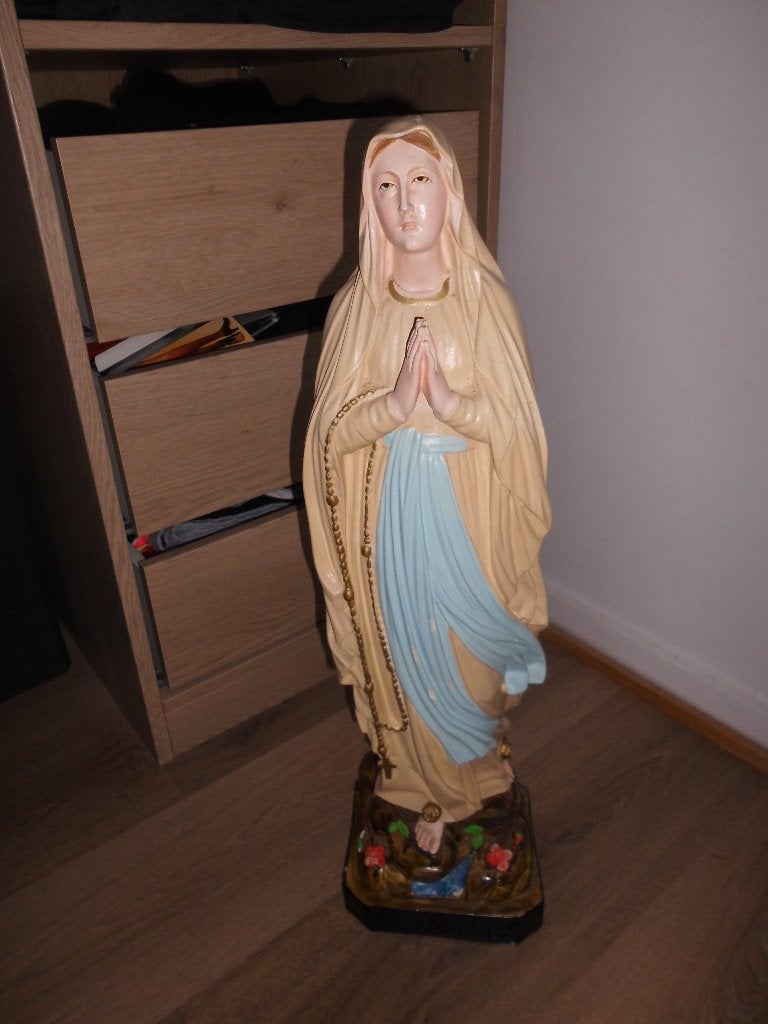 grande ancienne statue notre dame de lourdes vierge marie, Antiquités & Art, Enlèvement ou Envoi