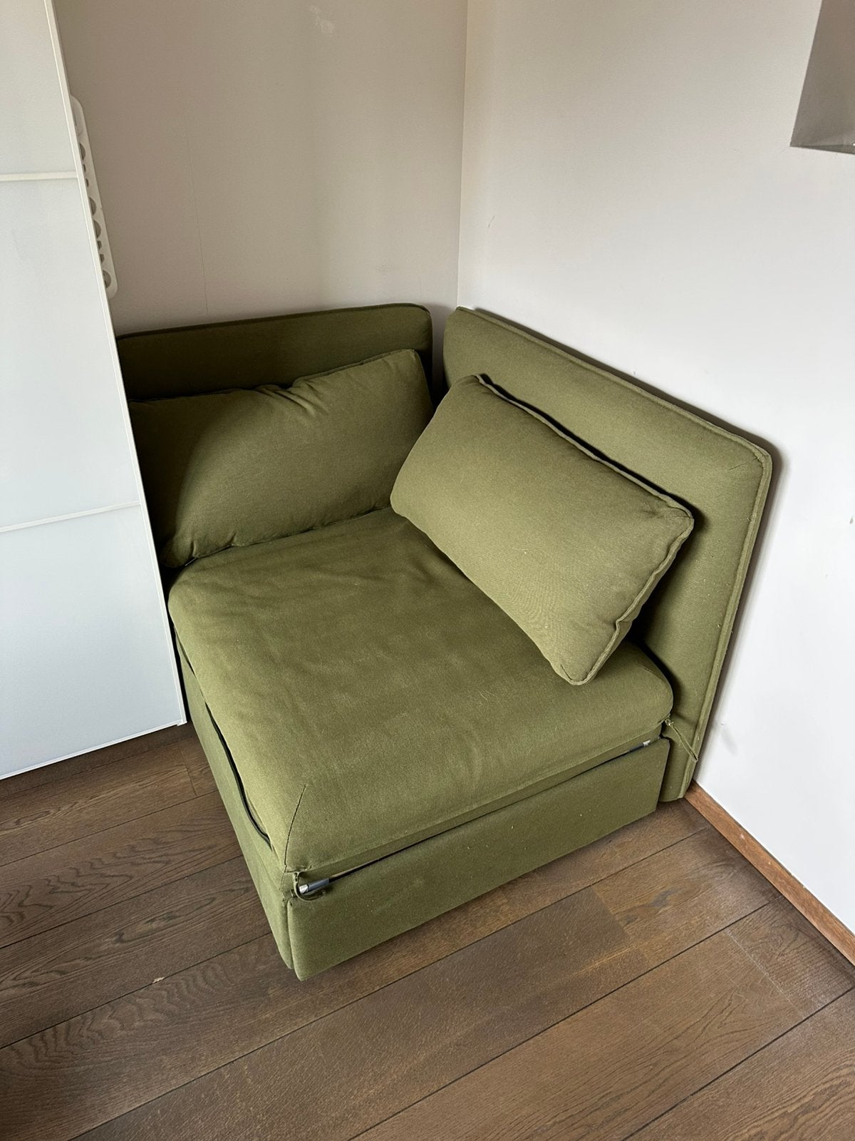 Groene IKEA 2 in 1: zetel en bed, 75 à 100 cm, 200 à 250 cm, Une personne, Enlèvement