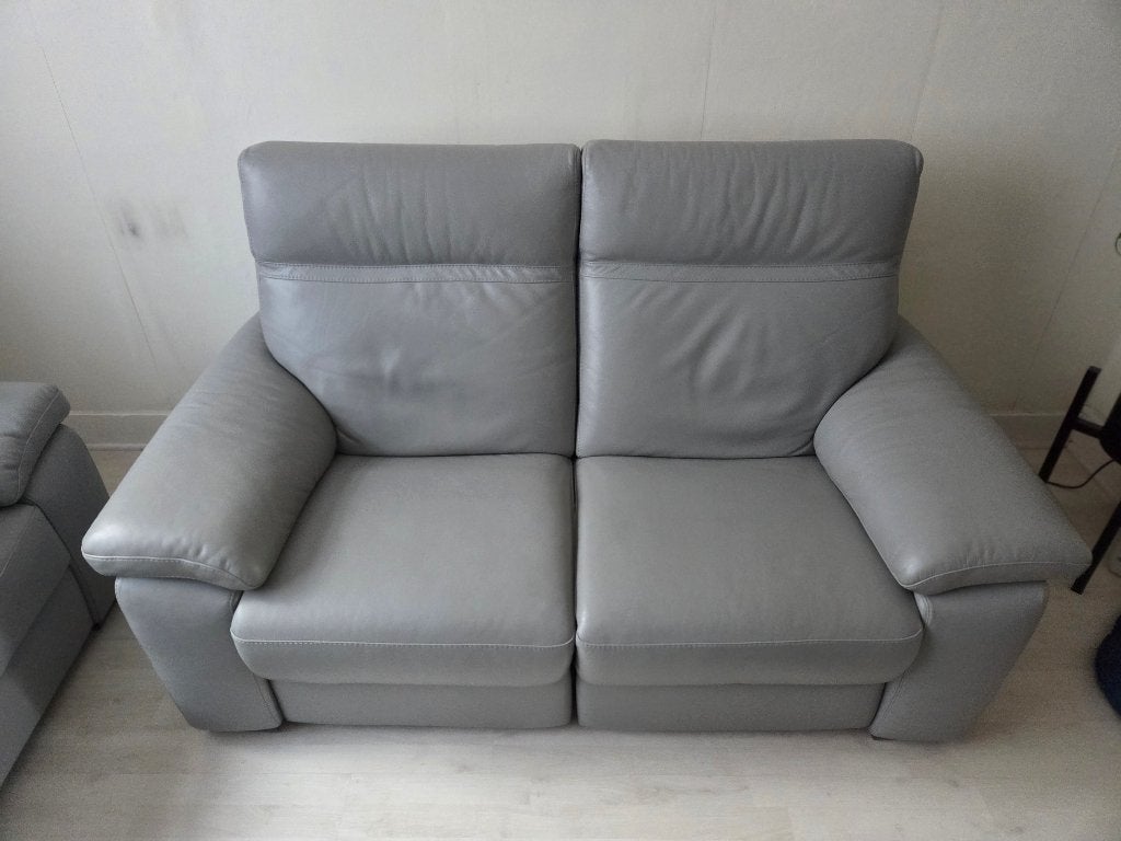 Salon Natuzzi - Light Grey - 3 places + 2 places relax, Maison & Meubles, Canapés | Salons, Trois personnes, 100 à 125 cm, 200 à 250 cm