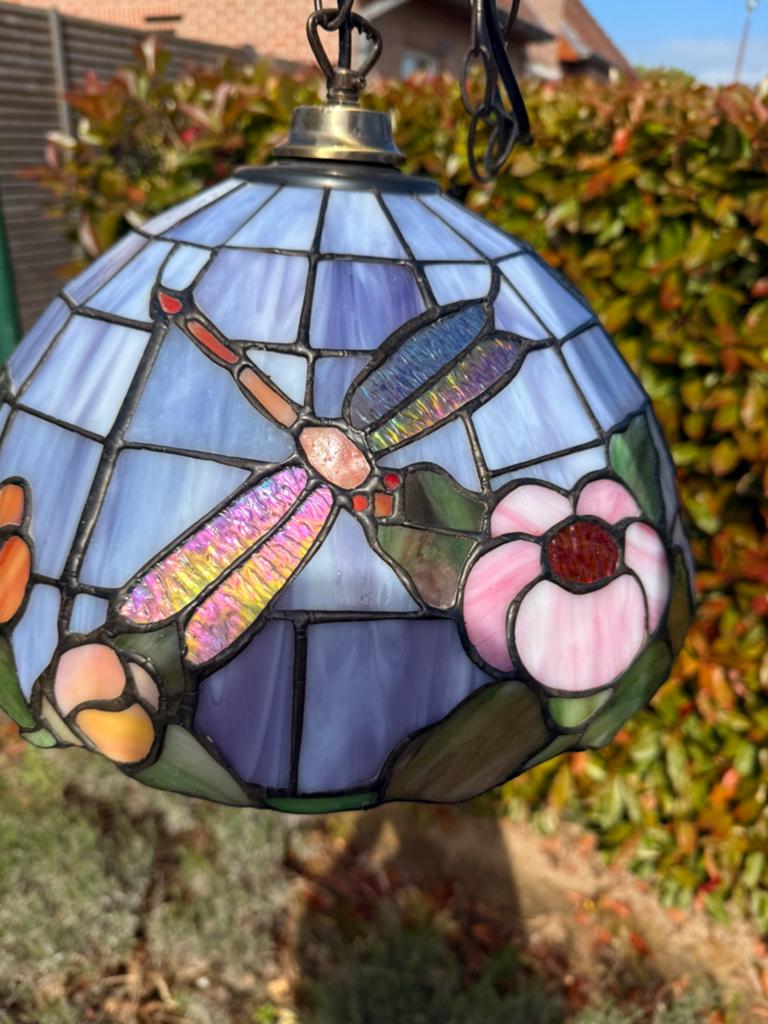 Luster in loodglas, Ophalen, Gebruikt, Rond