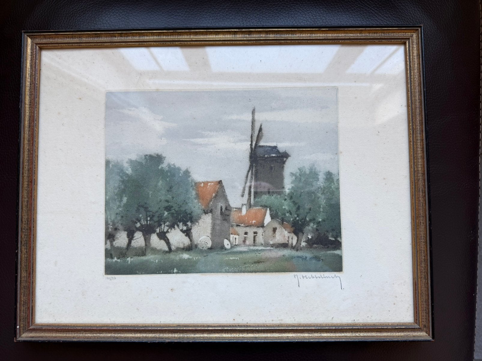 Eau forte Roger Hebellinck, Antiquités & Art, Enlèvement ou Envoi, Paysage, Eau-forte, Numéroté