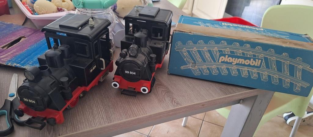 2 vintage Playmobil trein locomotieven + sporen, Kinderen en Baby's, Speelgoed | Playmobil, Ophalen of Verzenden