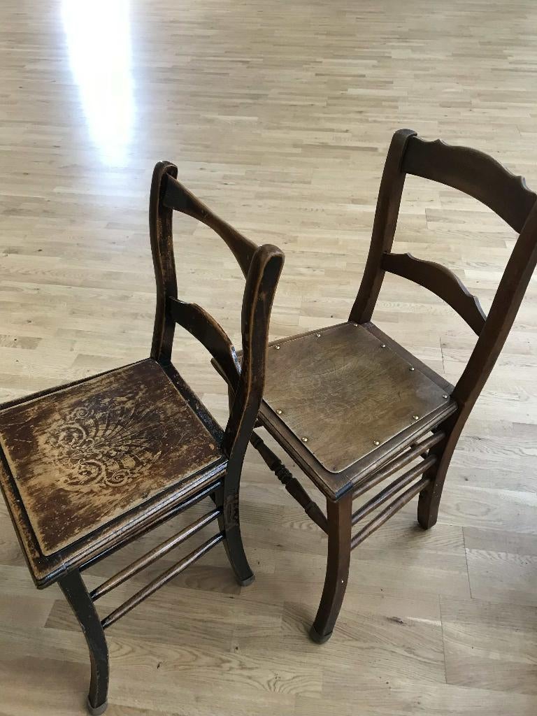 Caféstoel, Huis en Inrichting, Stoelen, Ophalen, Gebruikt, Bruin, Twee