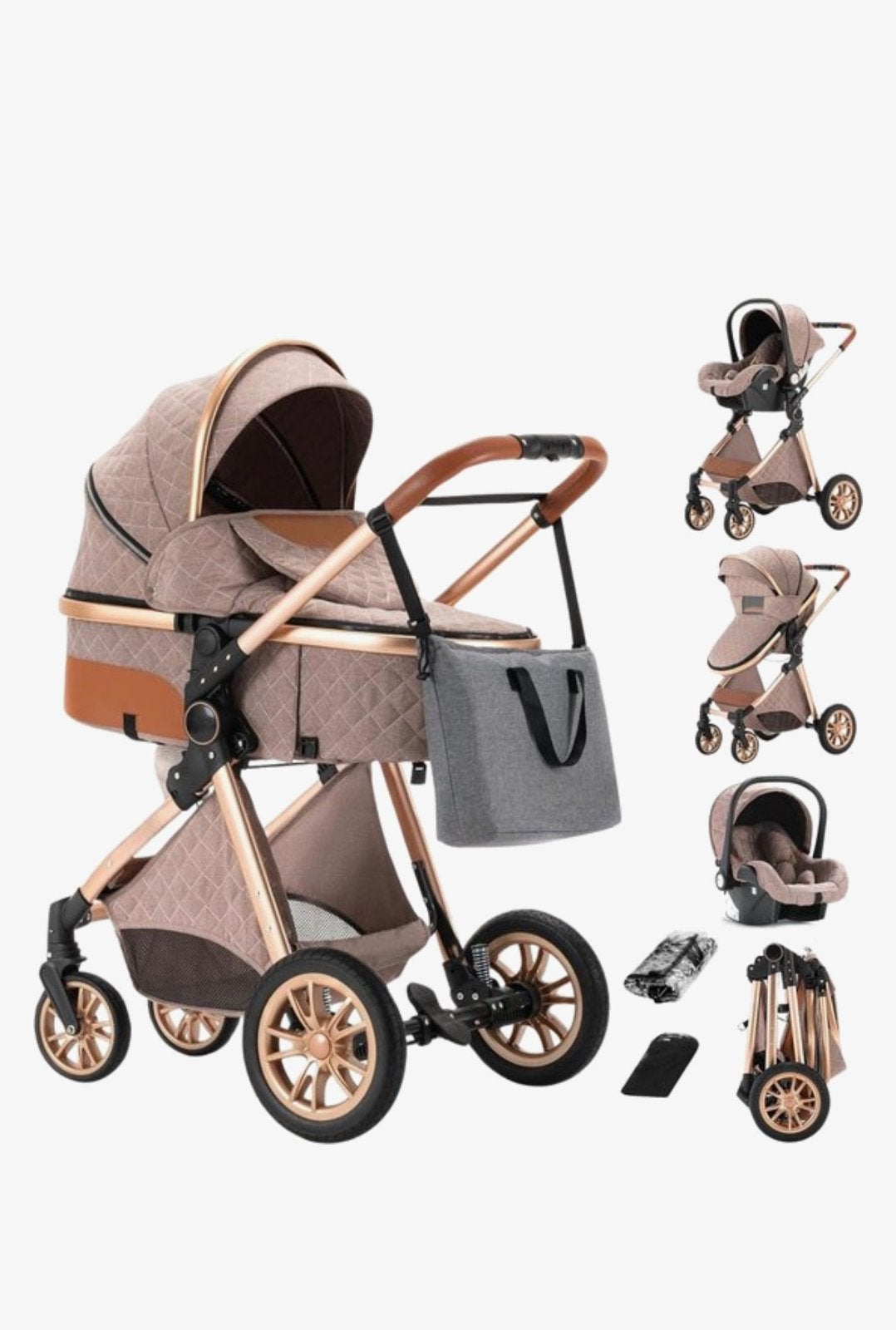 Luxe Multifunctionele 3-in-1 Combi Kinderwagen, Ophalen, Zo goed als nieuw, Kinderwagen