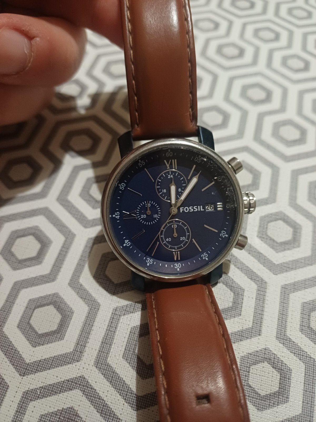 Montre homme fossil très peu servie, Montre-bracelet, Autres marques, Enlèvement ou Envoi, Cuir