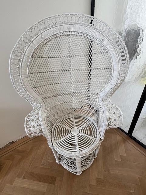 2 chaises Peacock/Chaise Peacock, Osier ou Rotin, Comme neuf, Enlèvement, Blanc