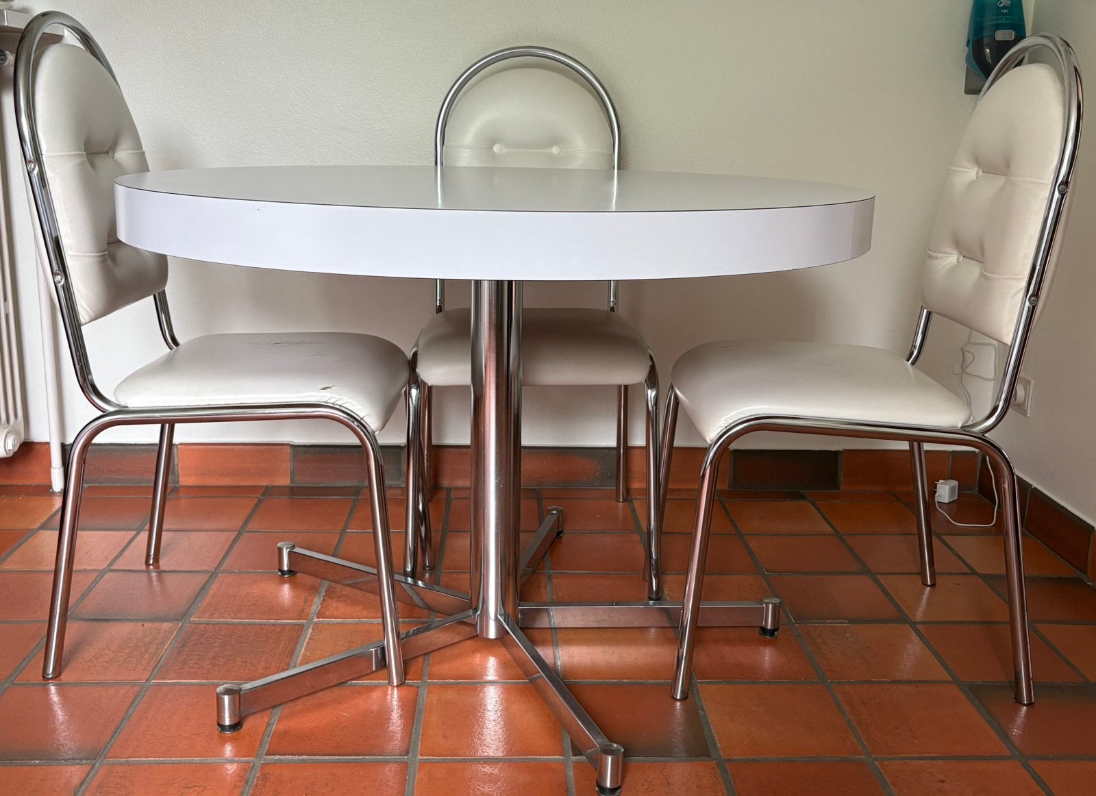 Keukentafel met 6 stoelen, Ophalen, Overige materialen, Gebruikt, Rond
